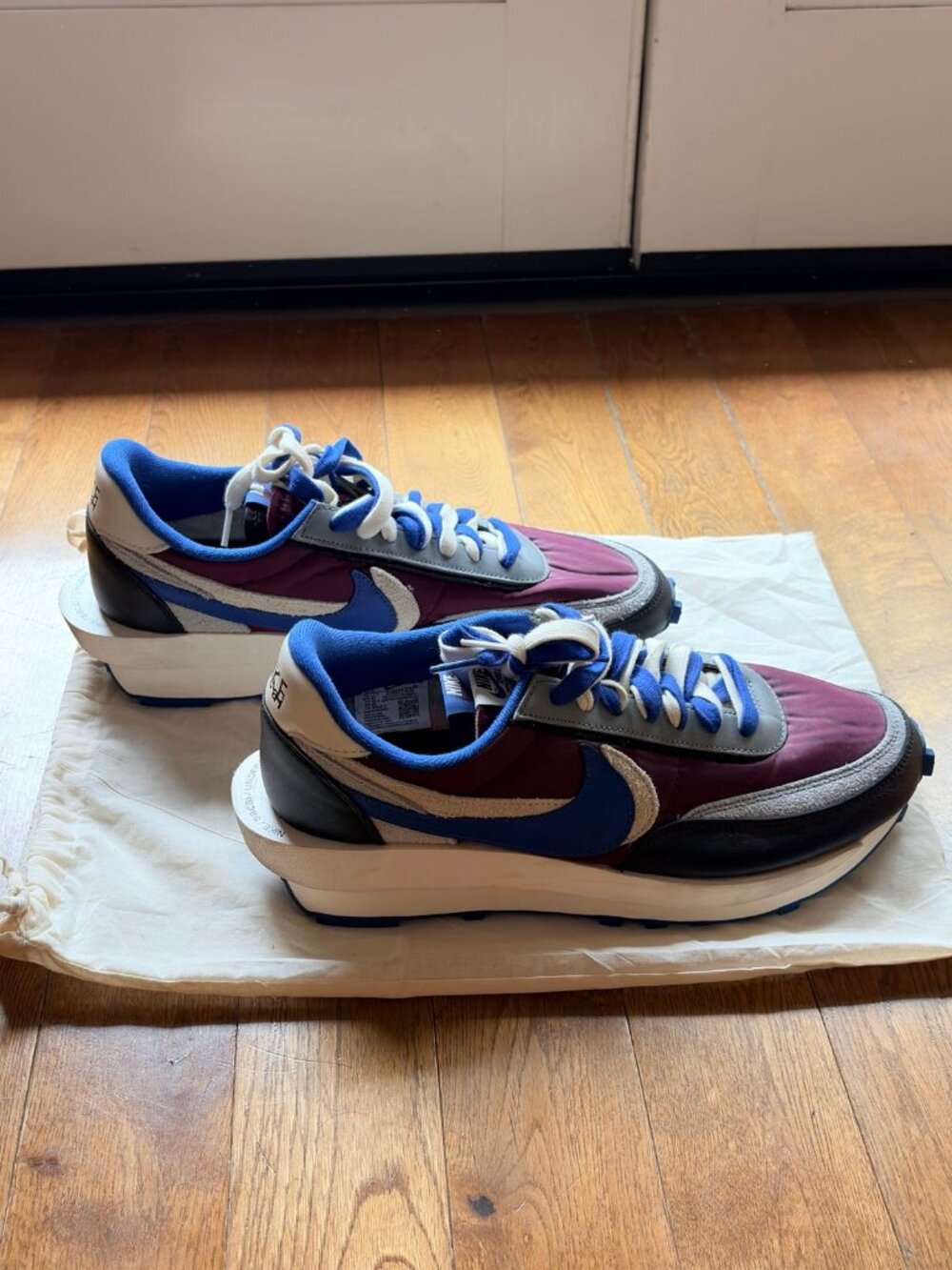Nike x sacai x UNDERCOVER LDWaffle Night Maroon Team Royal Sneakers Mens 12.5